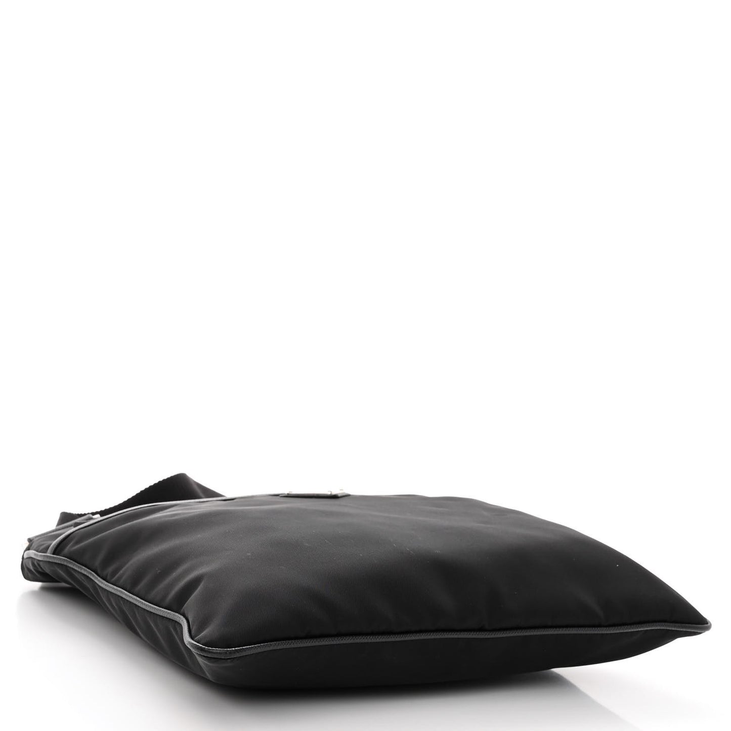 Tessuto Nylon Saffiano Flat Messenger Bag Black