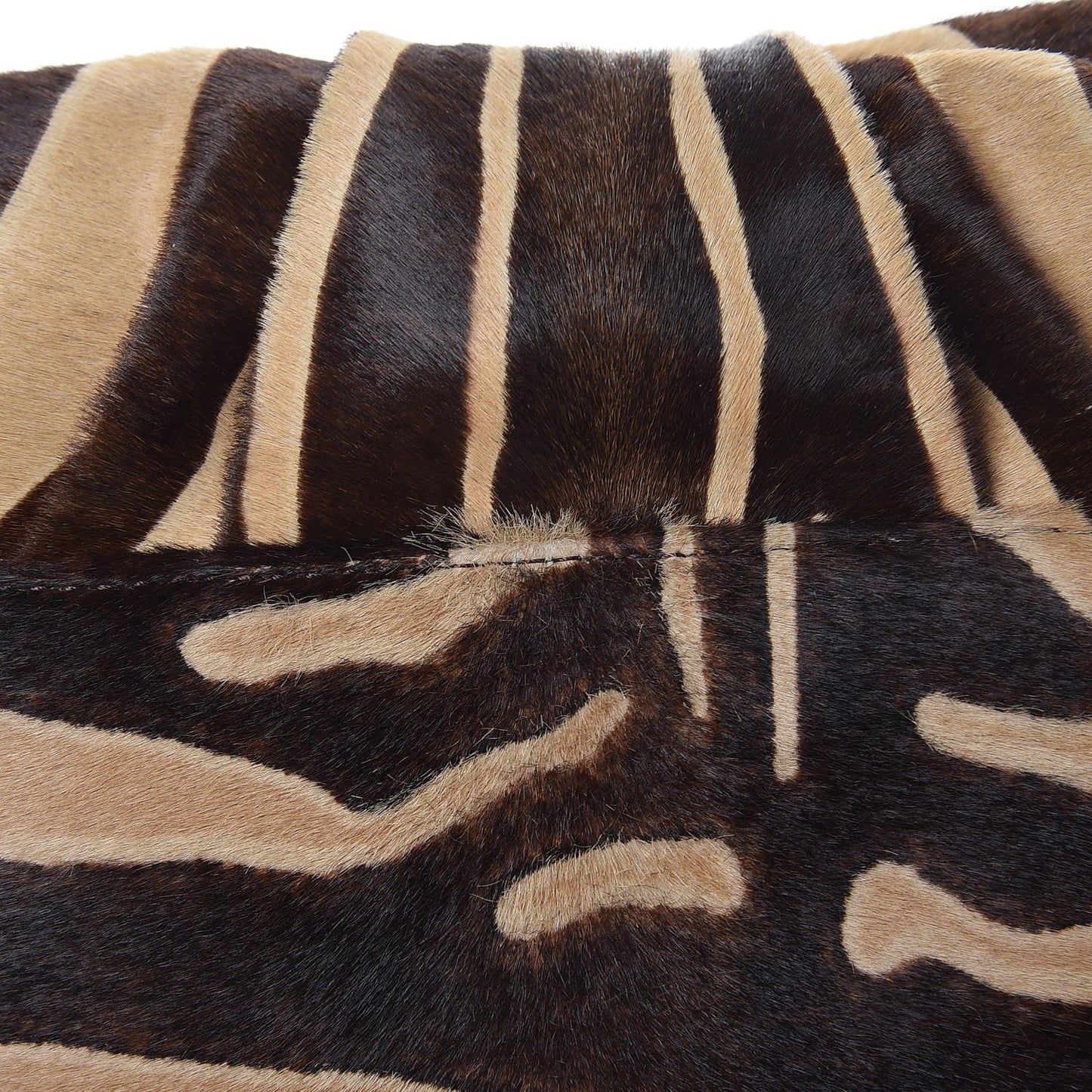Calf Hair Zebra Print Mia Shoulder Flap Miele Moro