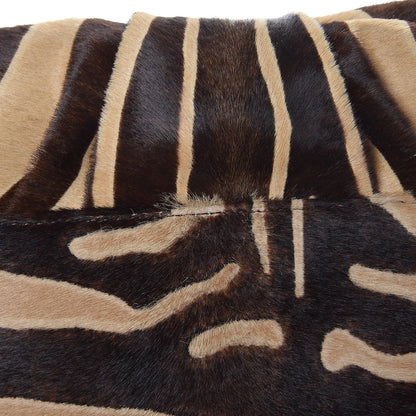 Fendi Calf Hair Zebra Print Mia Shoulder Flap Miele Moro 12 of 12