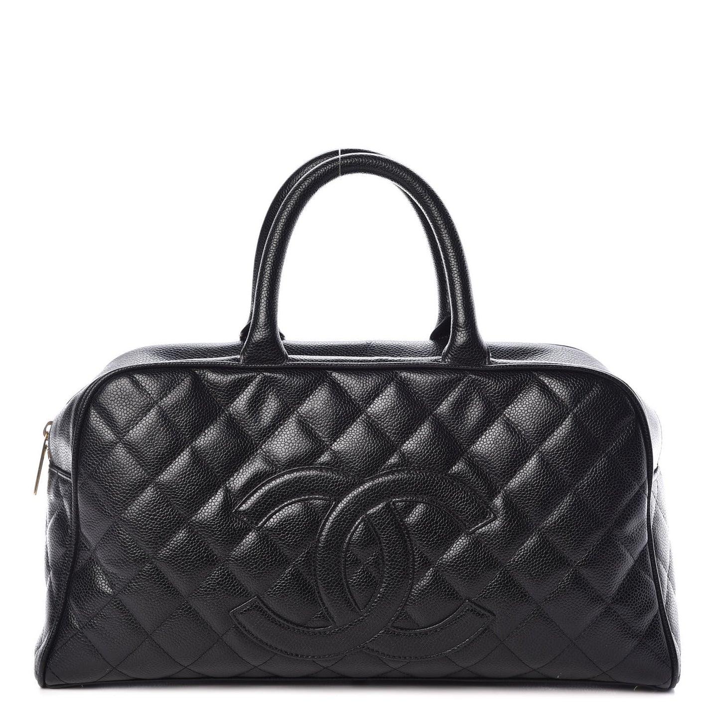 Caviar Quilted Large Bowler Black