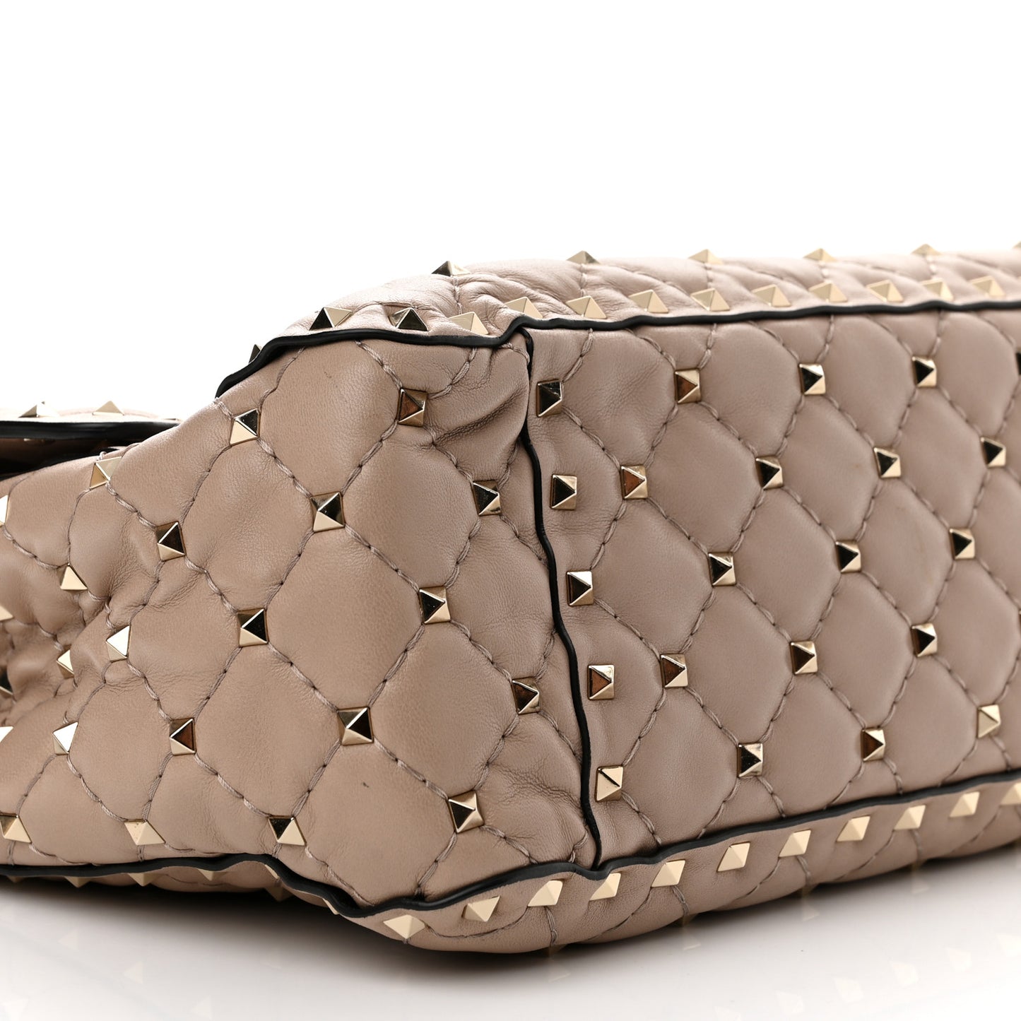 Nappa Large Rockstud Spike Shoulder Bag Poudre