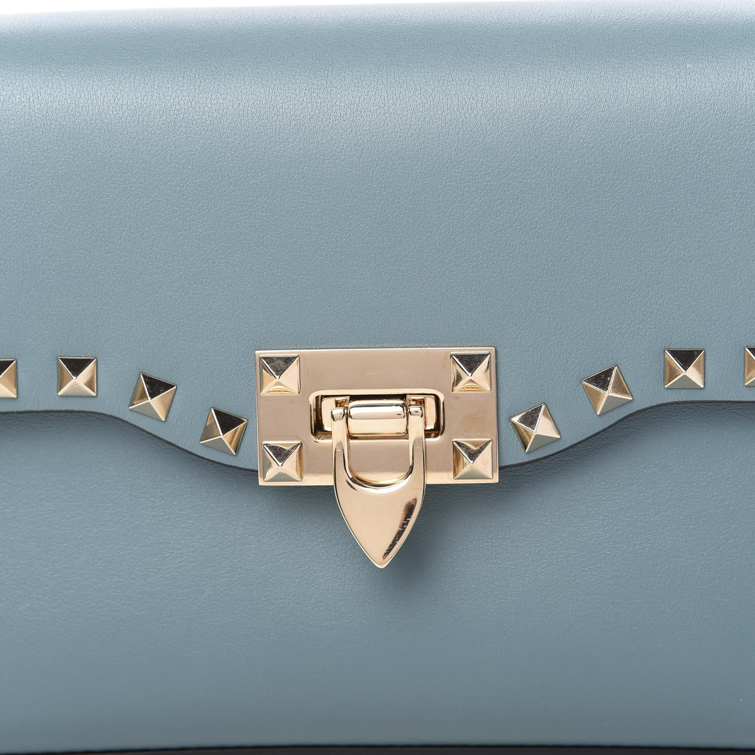 Valentino Garavani Vitello Rockstud Flip Lock Crossbody Bag Light Blue 11 of 11