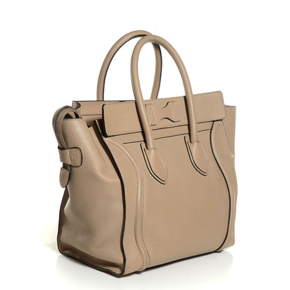 Celine Drummed Calfskin Mini Luggage Dune 3 of 9
