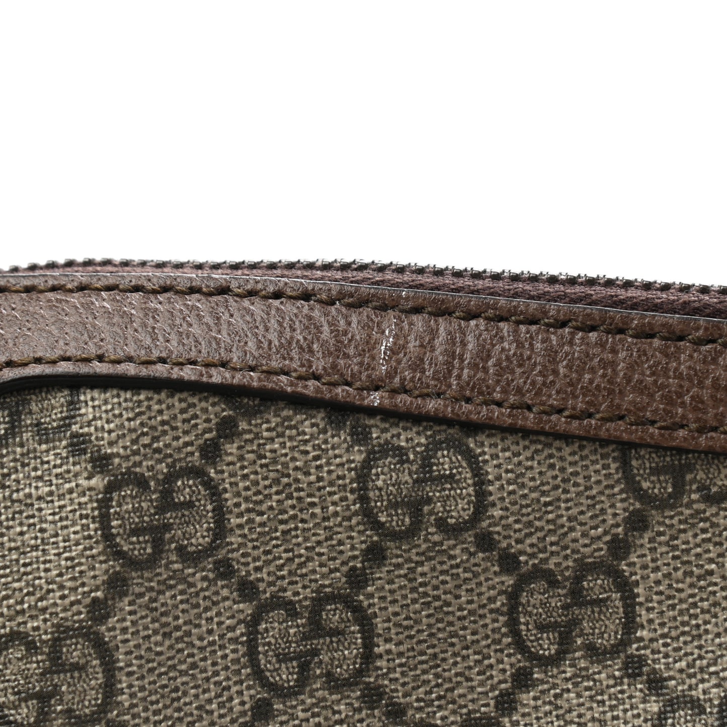 GG Supreme Monogram Web Small Ophidia Half Moon Hobo Brown