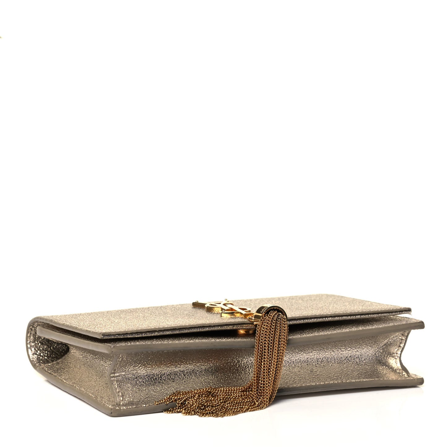 Metallic Calfskin Small Classic Monogram Kate Satchel Gold