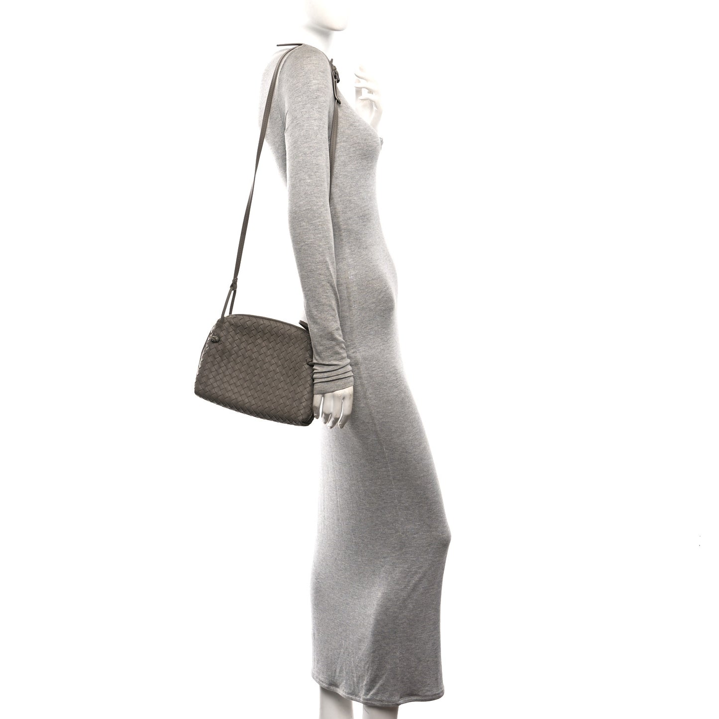 Nappa Intrecciato Nodini Crossbody Messenger Steel