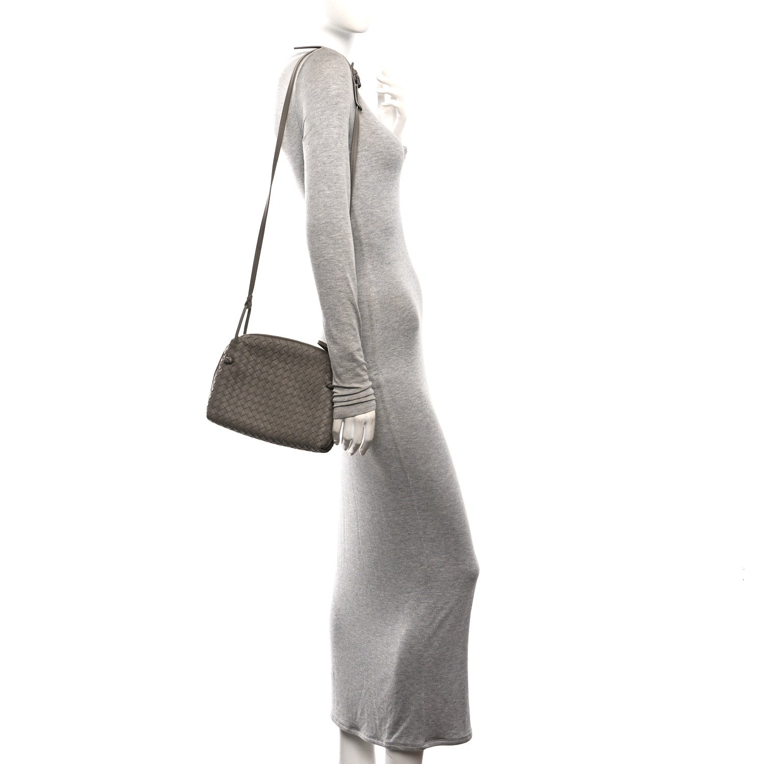 Bottega Veneta Nappa Intrecciato Nodini Crossbody Messenger Steel 2 of 9