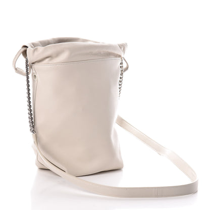 Saint Laurent Lambskin Small Teddy Bucket Bag White 4 of 10