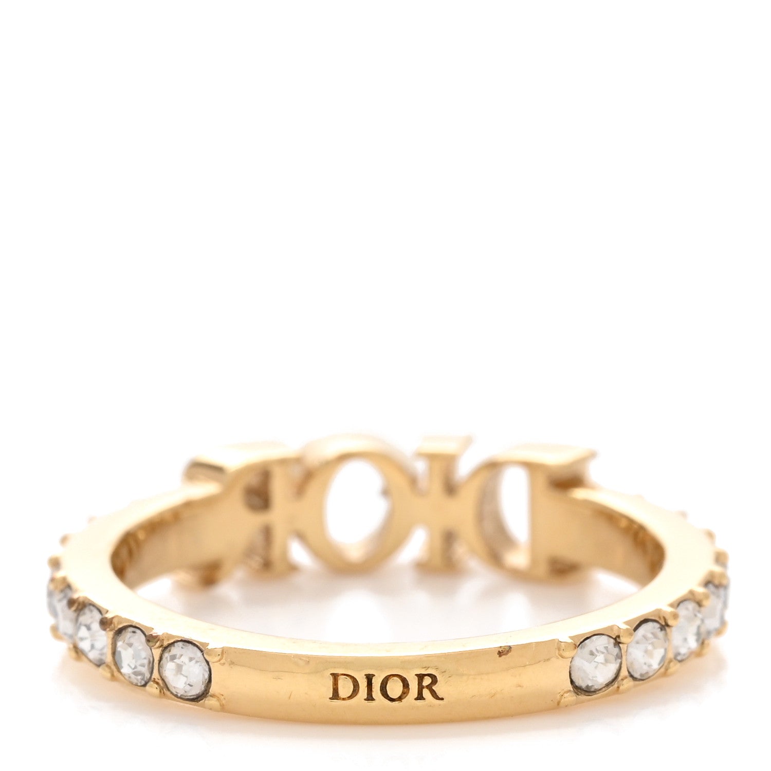 Christian Dior Metal Crystal Dio(R)evolution Ring XL 56/7.5 Gold 3 of 5