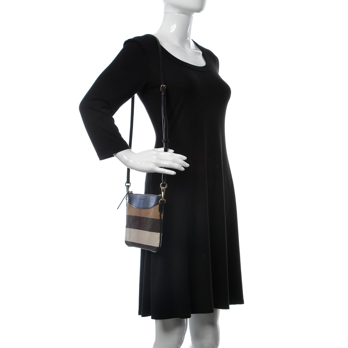Mega Check Peyton Crossbody Clutch Bag Black