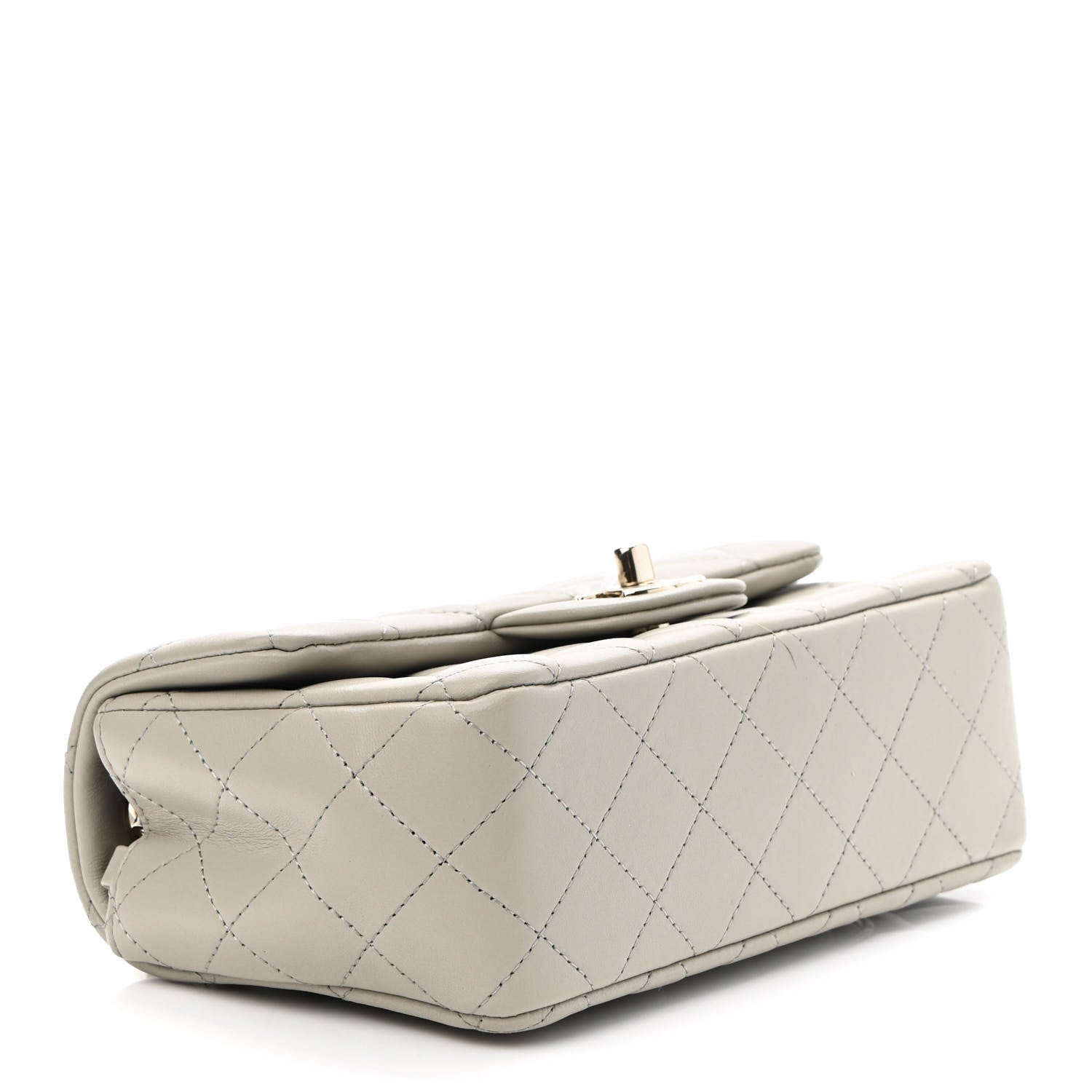 Chanel Lambskin Quilted Mini Rectangular Flap Grey 4 of 9