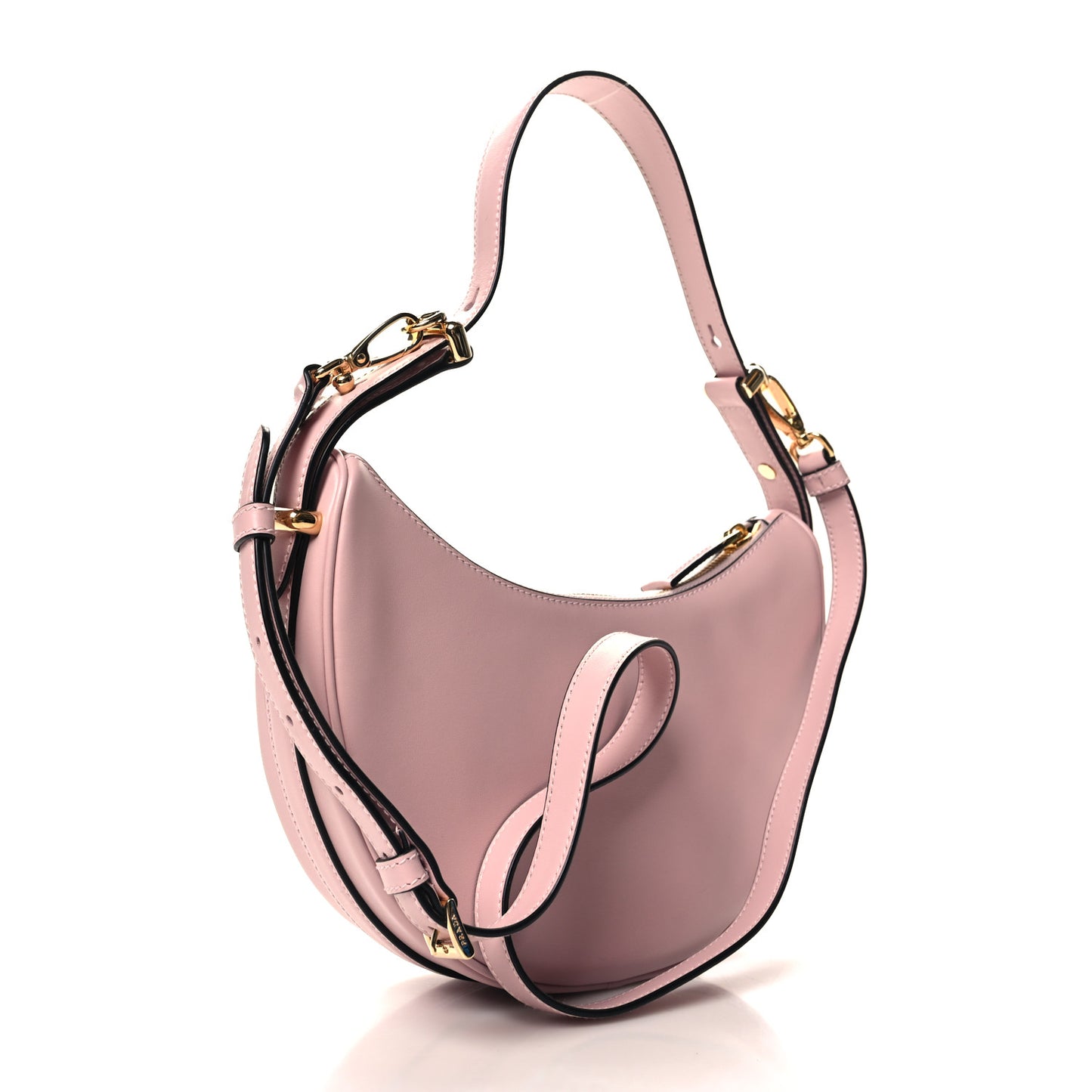 Soft Calfskin Arque Shoulder Bag Alabastro