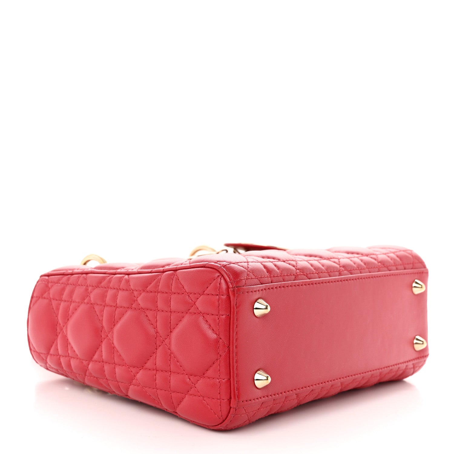 Christian Dior Lambskin Cannage Small Lucky Badges My Lady Dior Red 4 of 12