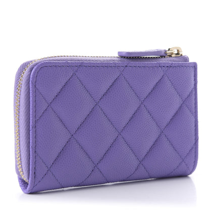 Chanel Caviar Quilted Zipped Key Holder Case Purple 4 of 8