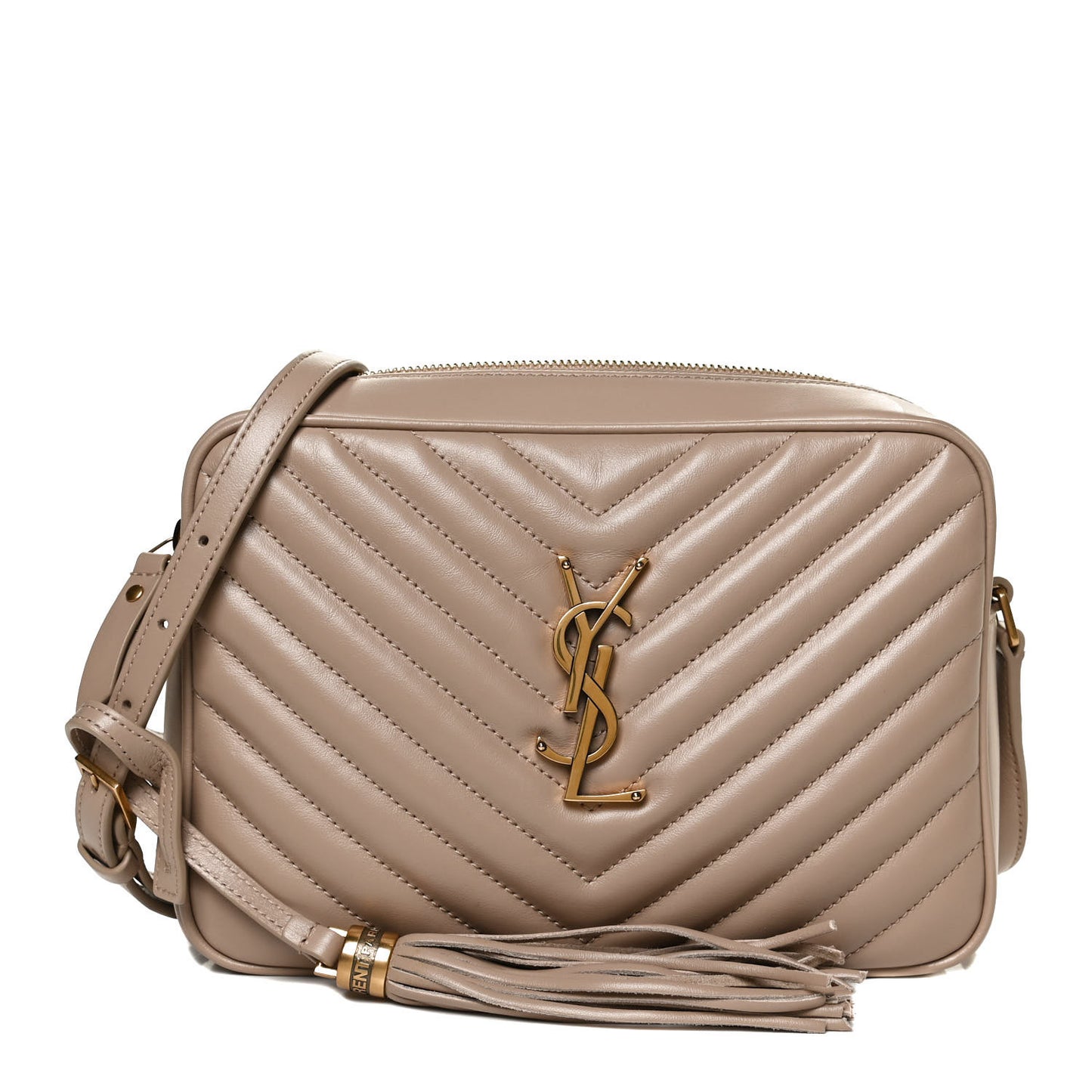 Calfskin Matelasse Monogram Lou Camera Bag Dark Beige