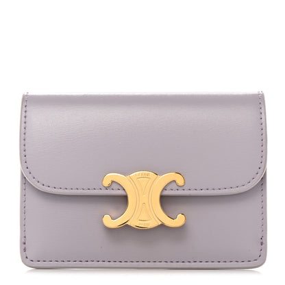 Celine Shiny Calfskin Triomphe Flap Card Holder Lilac 1 of 9