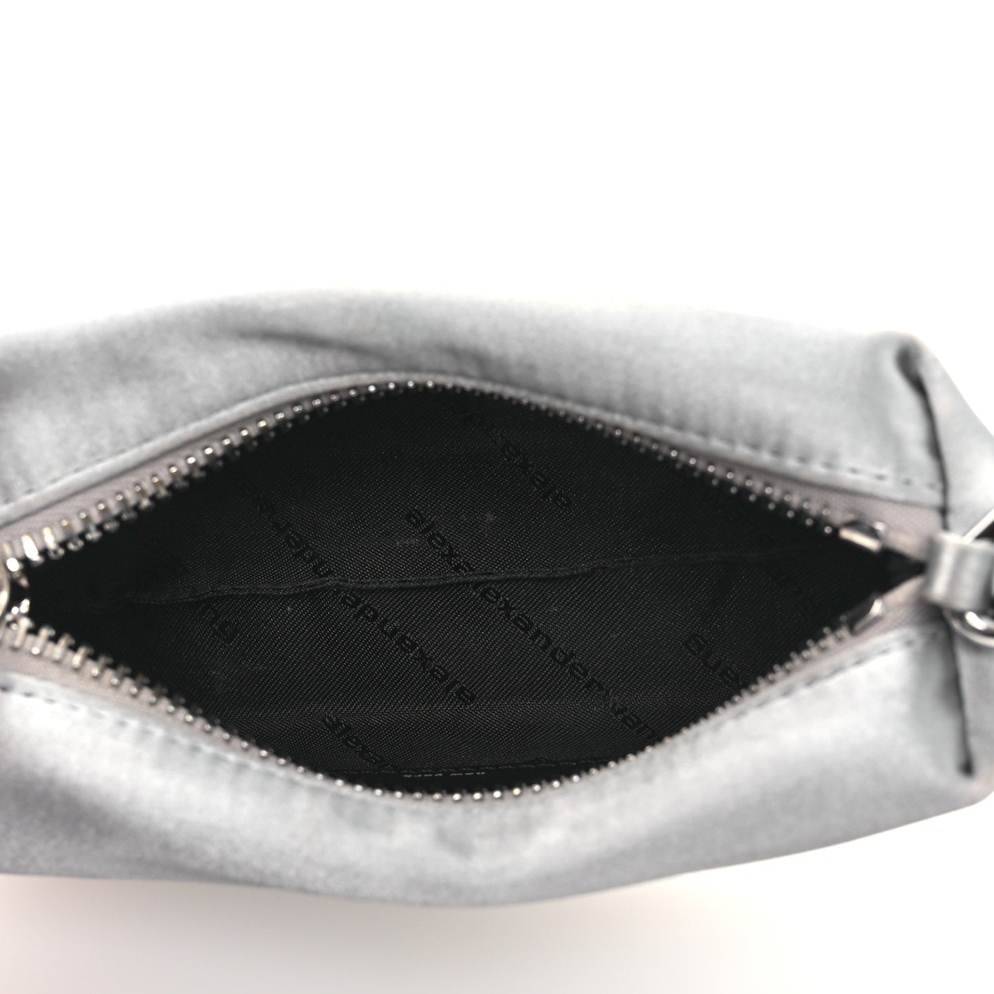 Satin Crystal Heiress Pouch Silver