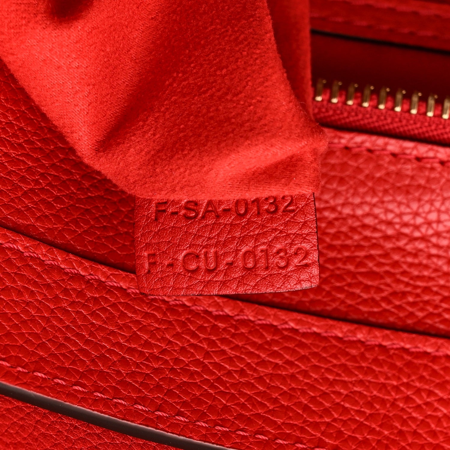 Celine Drummed Calfskin Mini Luggage Coquelicot 7 of 10