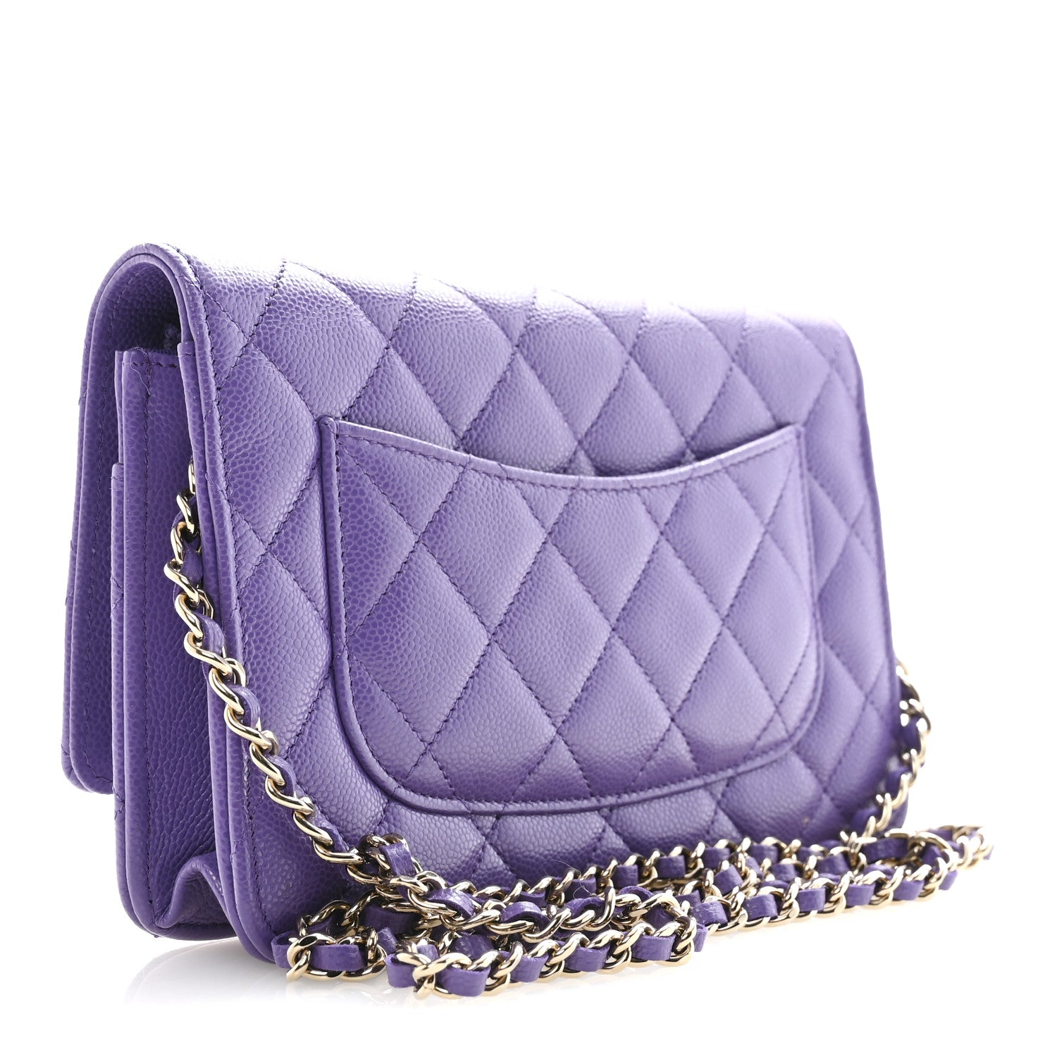 Chanel Caviar Quilted Wallet On Chain WOC Purple 3 of 12
