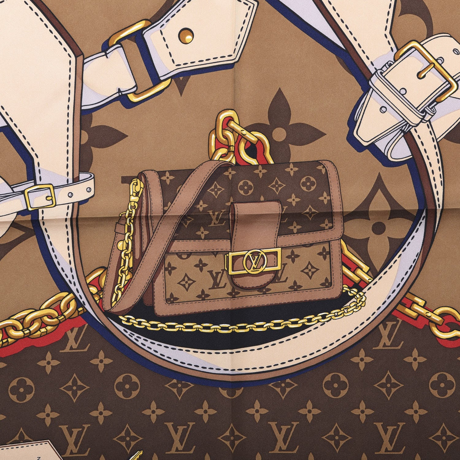 Louis Vuitton Silk Tribute To Square Scarf Brown 3 of 3