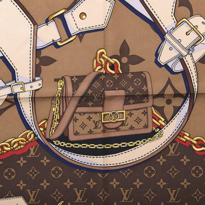 Louis Vuitton Silk Tribute To Square Scarf Brown 3 of 3