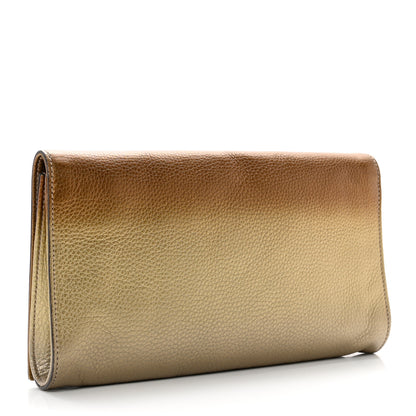 Gucci Metallic Pebbled Calfskin Medium Soho Clutch Gold Ombre 3 of 7