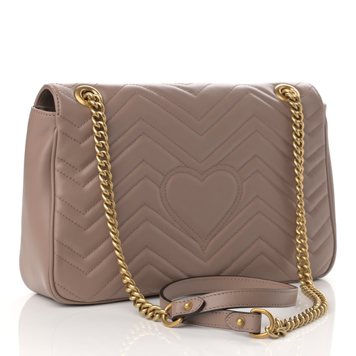 Gucci Calfskin Matelasse Medium GG Marmont Shoulder Bag Porcelain Rose 3 of 10