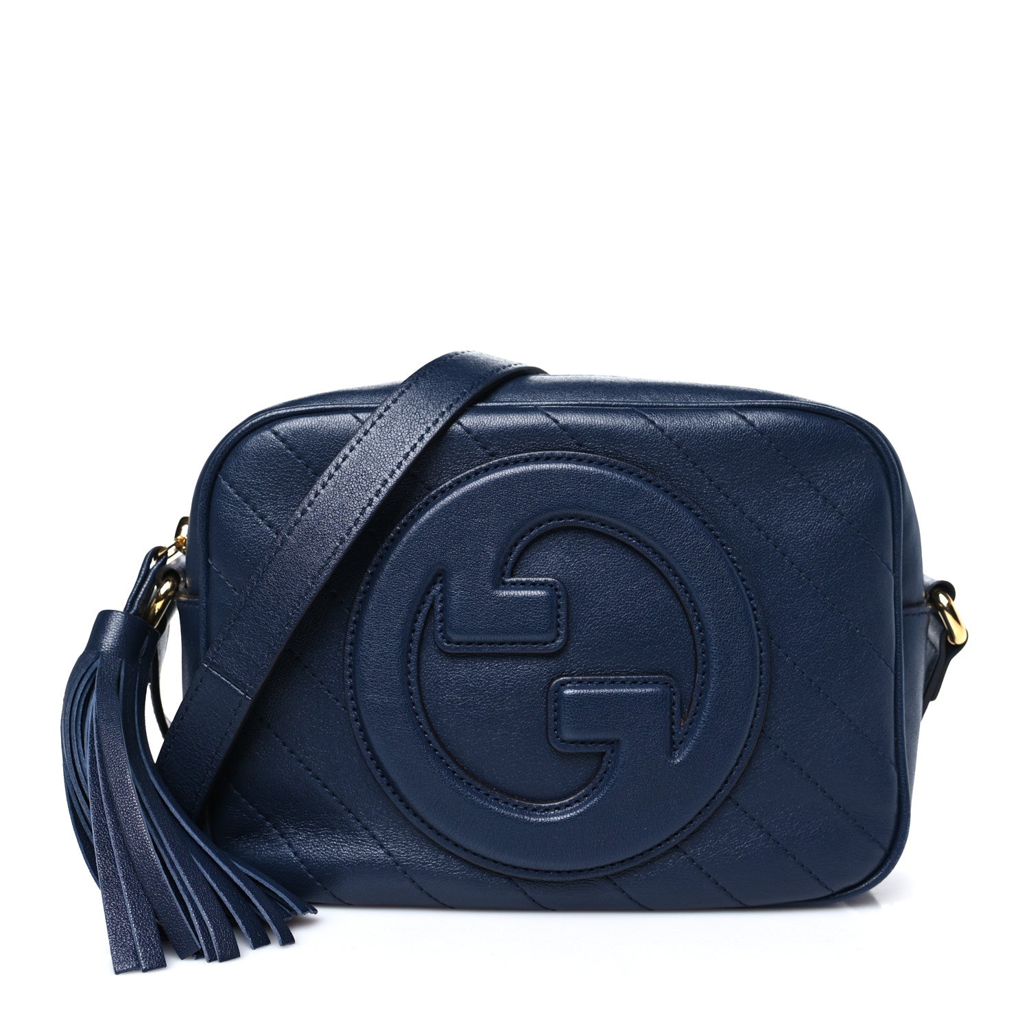 Gucci Sakai Be Green Calfskin Diagonal Stitched Small Blondie Shoulder Bag Blue Agata 1 of 11