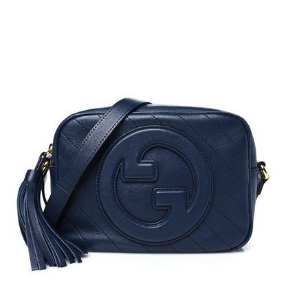 Gucci Sakai Be Green Calfskin Diagonal Stitched Small Blondie Shoulder Bag Blue Agata 1 of 11
