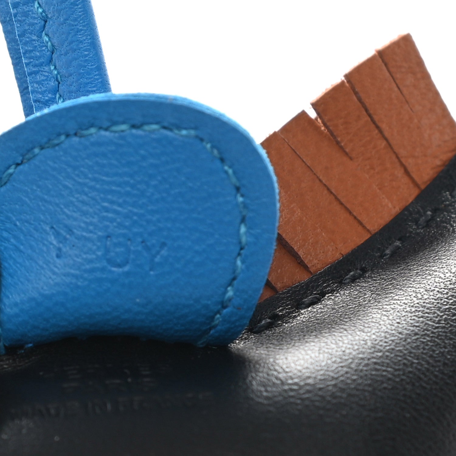 Hermes Milo Lambskin Grigri Rodeo Horse Bag Charm PM Black Gold Bleu Zanzibar 4 of 4