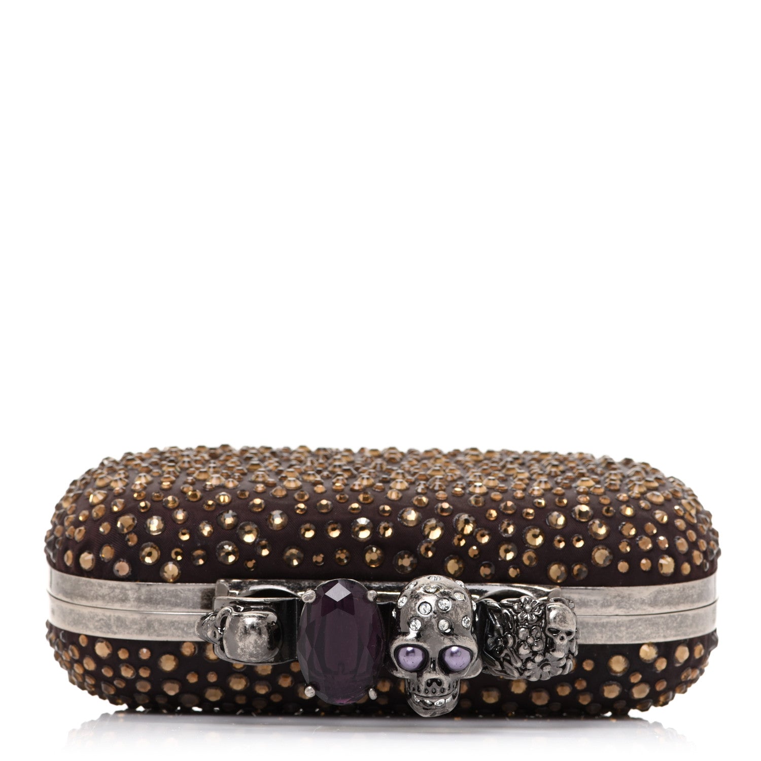 Alexander McQueen Studded Knuckle Clutch Brown 9 of 11