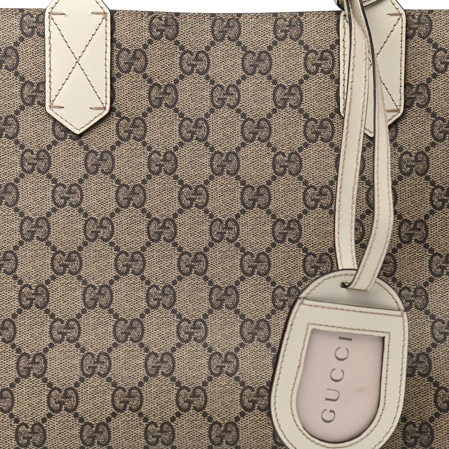 GG Supreme Monogram Small Reversible Tote Beige White