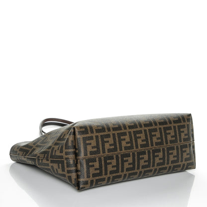 Fendi Zucca Spalmati Small Roll Tote Tobacco Blue 4 of 6