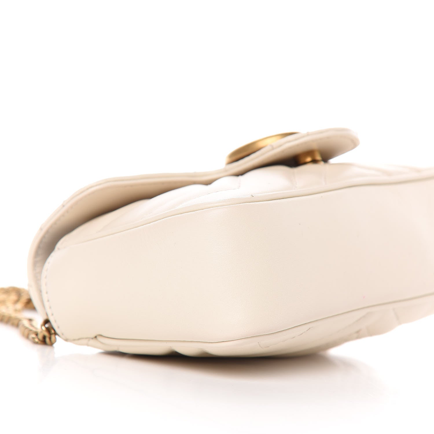 Gucci Calfskin Matelasse Super Mini GG Marmont Shoulder Bag White 6 of 10
