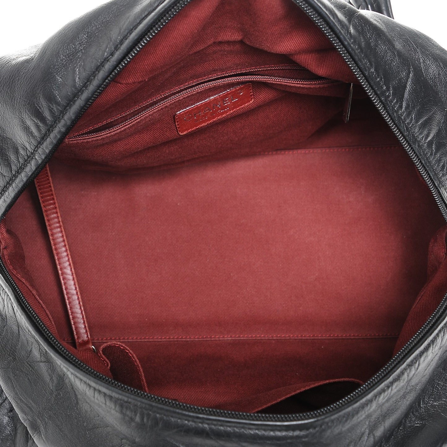 Aged Calfskin Coco Rider Bowling Bag Black