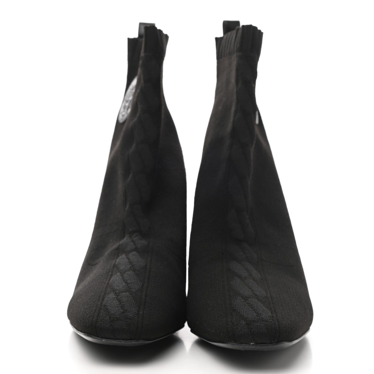 Hermes Knit Calfskin Volver Ankle Boots 40 Black 2 of 7