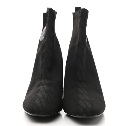 Hermes Knit Calfskin Volver Ankle Boots 40 Black 2 of 7