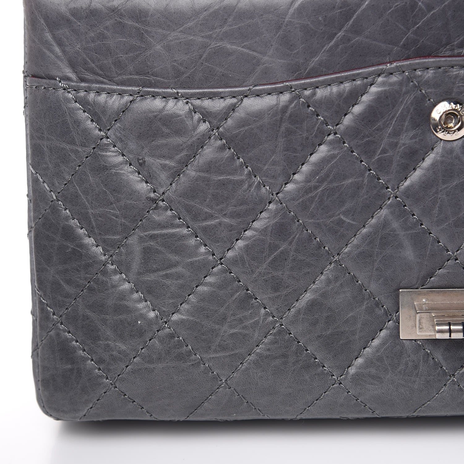 Chanel Aged Calfskin Quilted 50th Anniversary 2.55 Reissue Flap 226 Grey 18 of 18