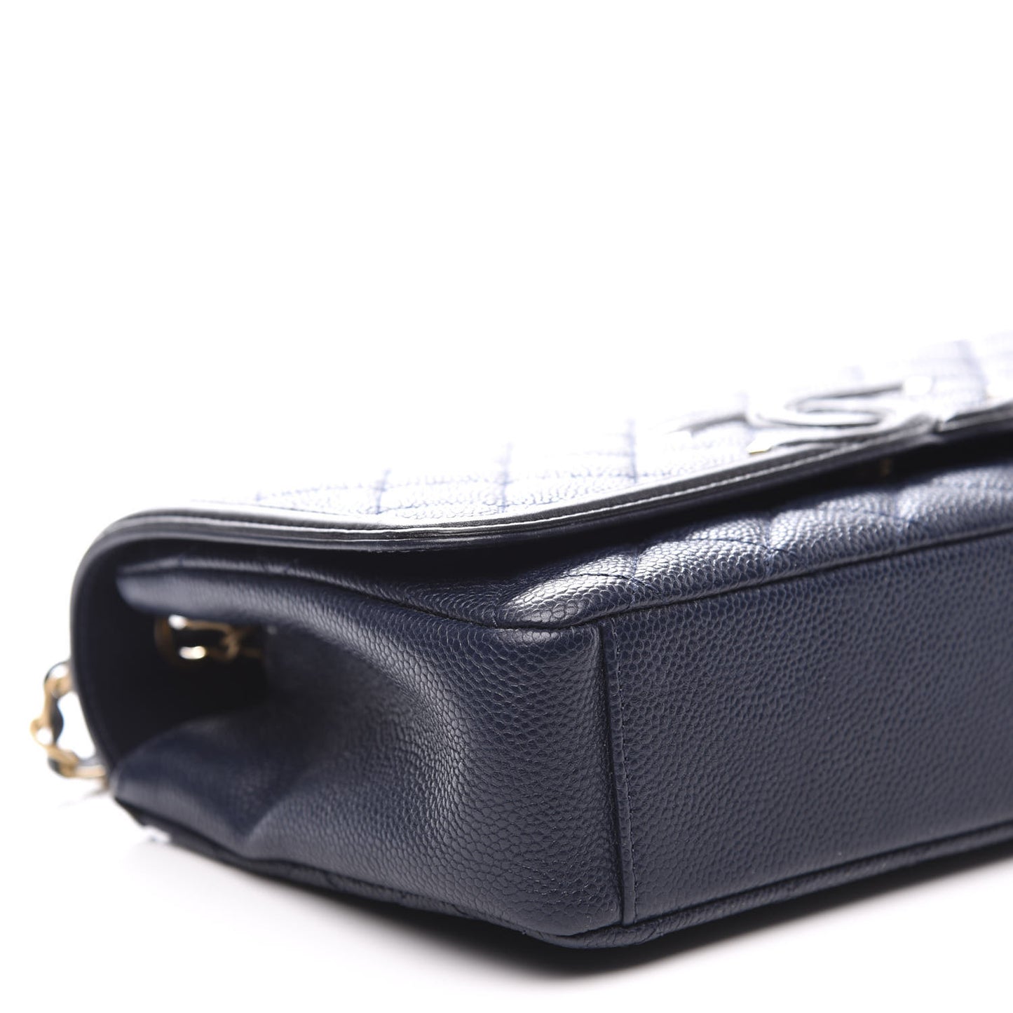 Caviar Quilted Medium CC Filigree Flap Navy Black