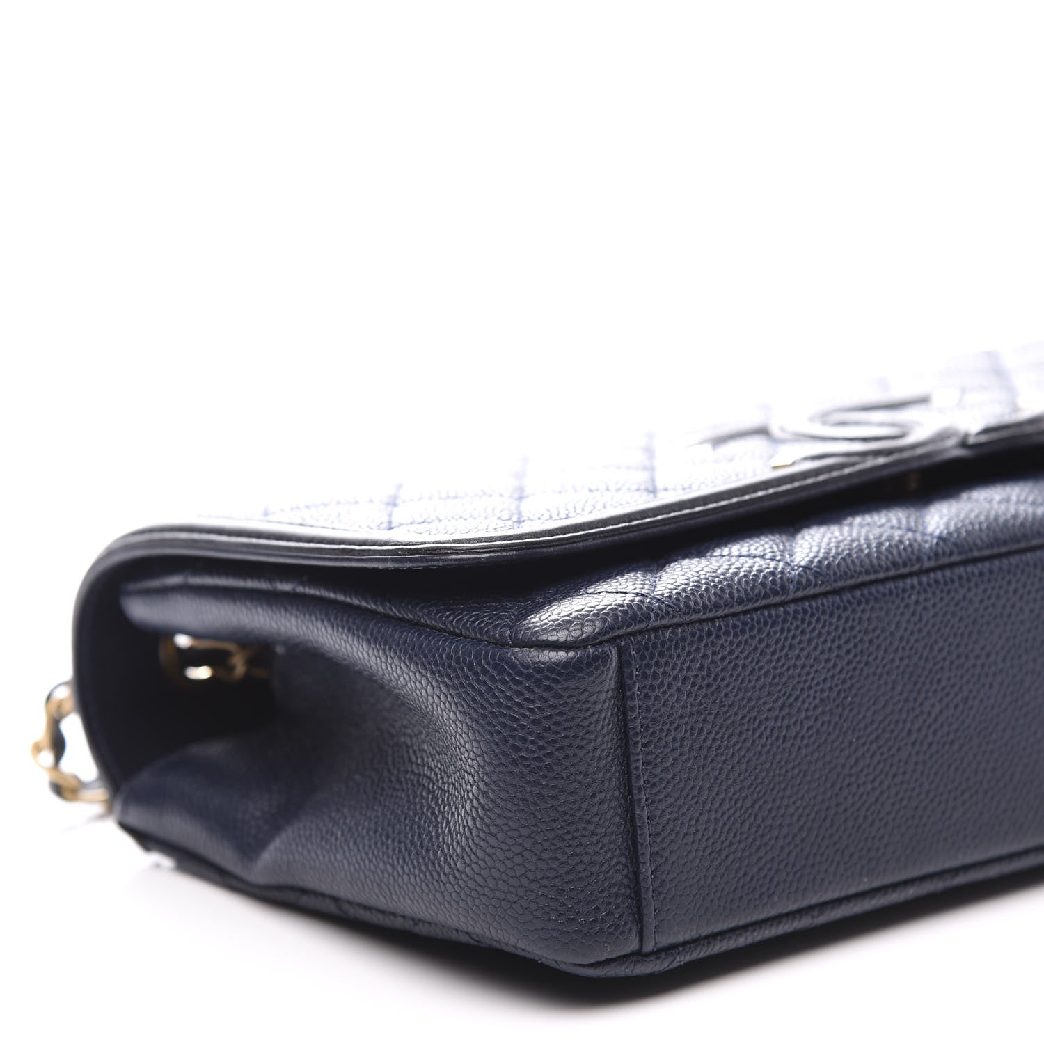Chanel Caviar Quilted Medium CC Filigree Flap Navy Black 7 of 9