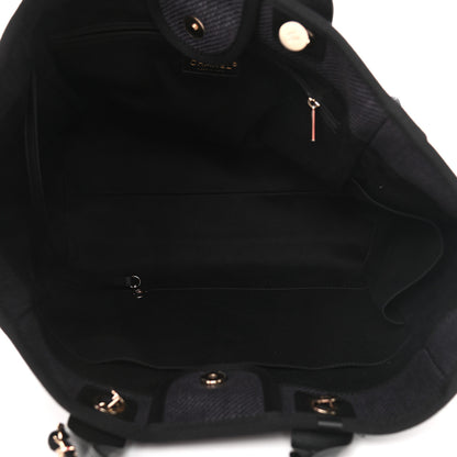 Chanel Mixed Fibers Calfskin Medium Deauville Tote Black 4 of 9