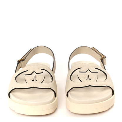 Gucci Cosmos Softy Calfskin Interlocking G Slingback Sandals 35.5 Mystic White 3 of 10
