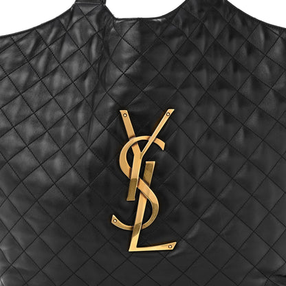 Saint Laurent Lambskin Quilted Maxi Icare Shopping Tote Black 8 of 10