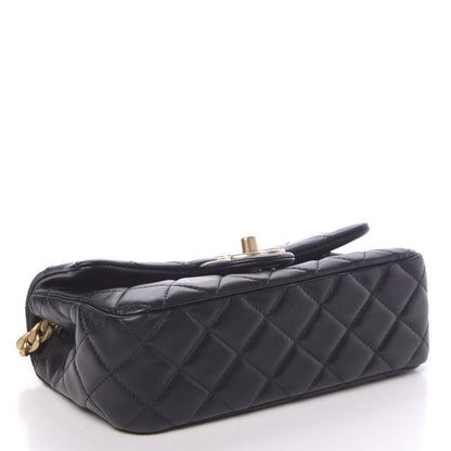 Chanel Lambskin Resin Quilted Mini Rectangular Pearl Samba Flap Black 4 of 10