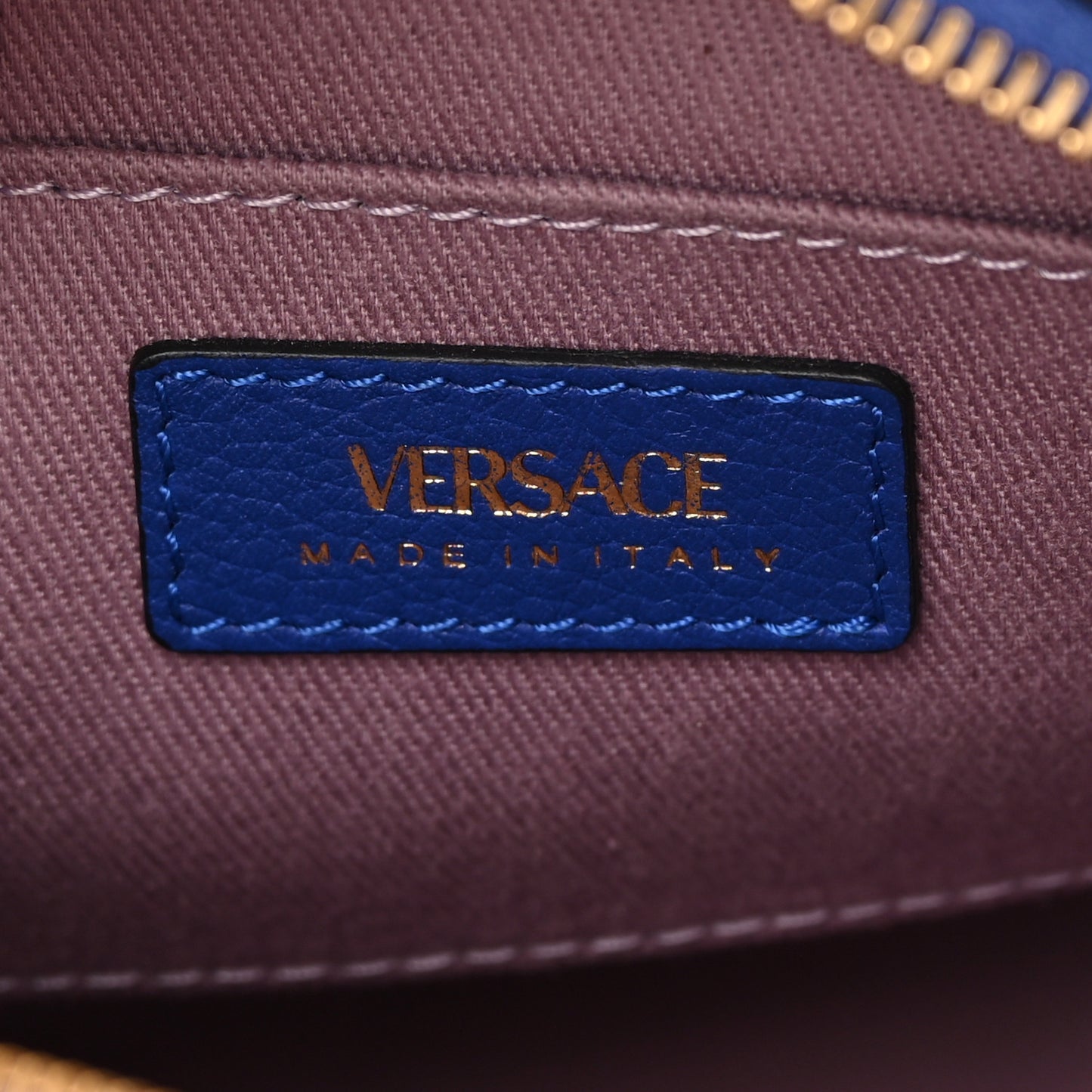 Calfskin La Medusa Round Camera Bag Blue