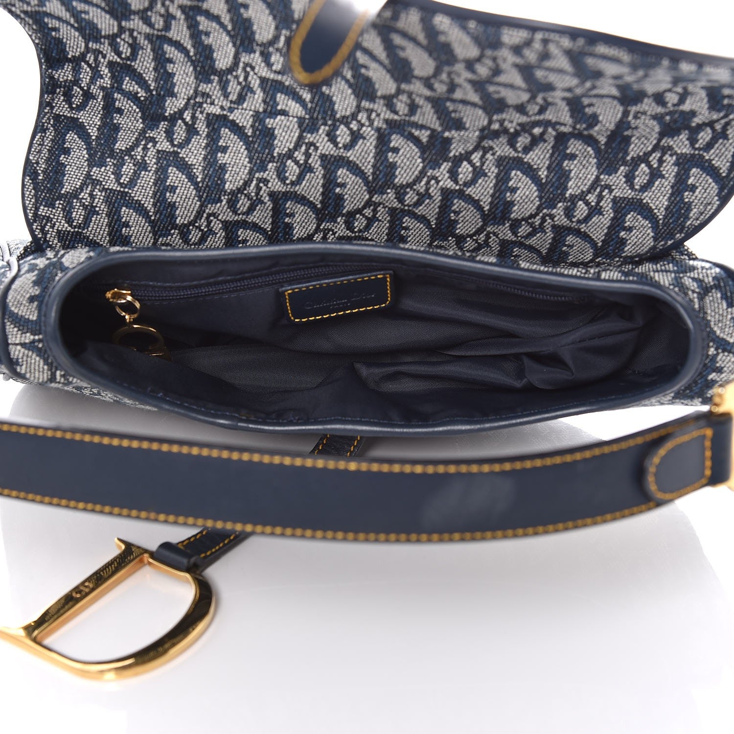 Christian Dior Monogram Saddle Bag Blue 4 of 8