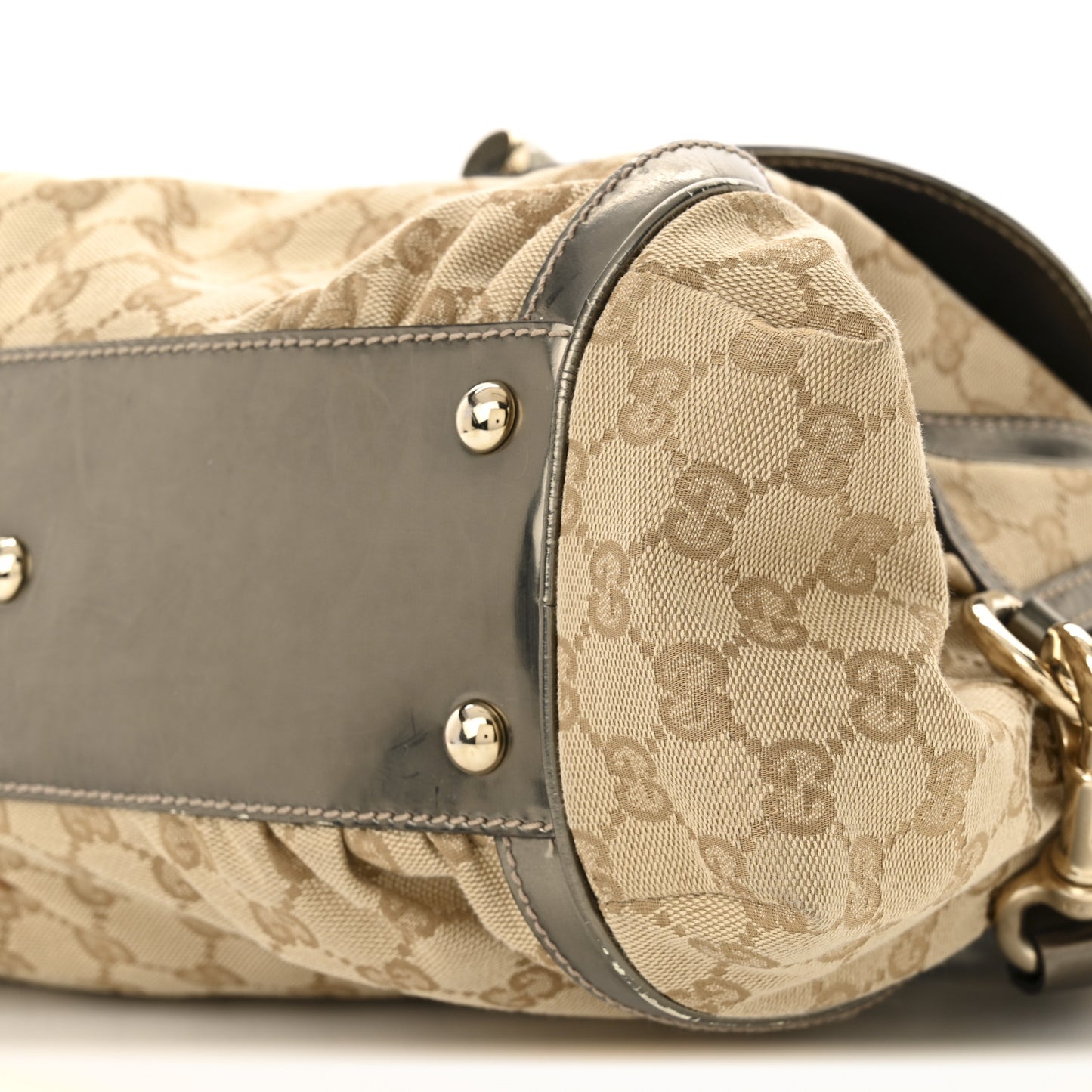 Monogram Large Pop Bamboo Top Handle Tote Pewter
