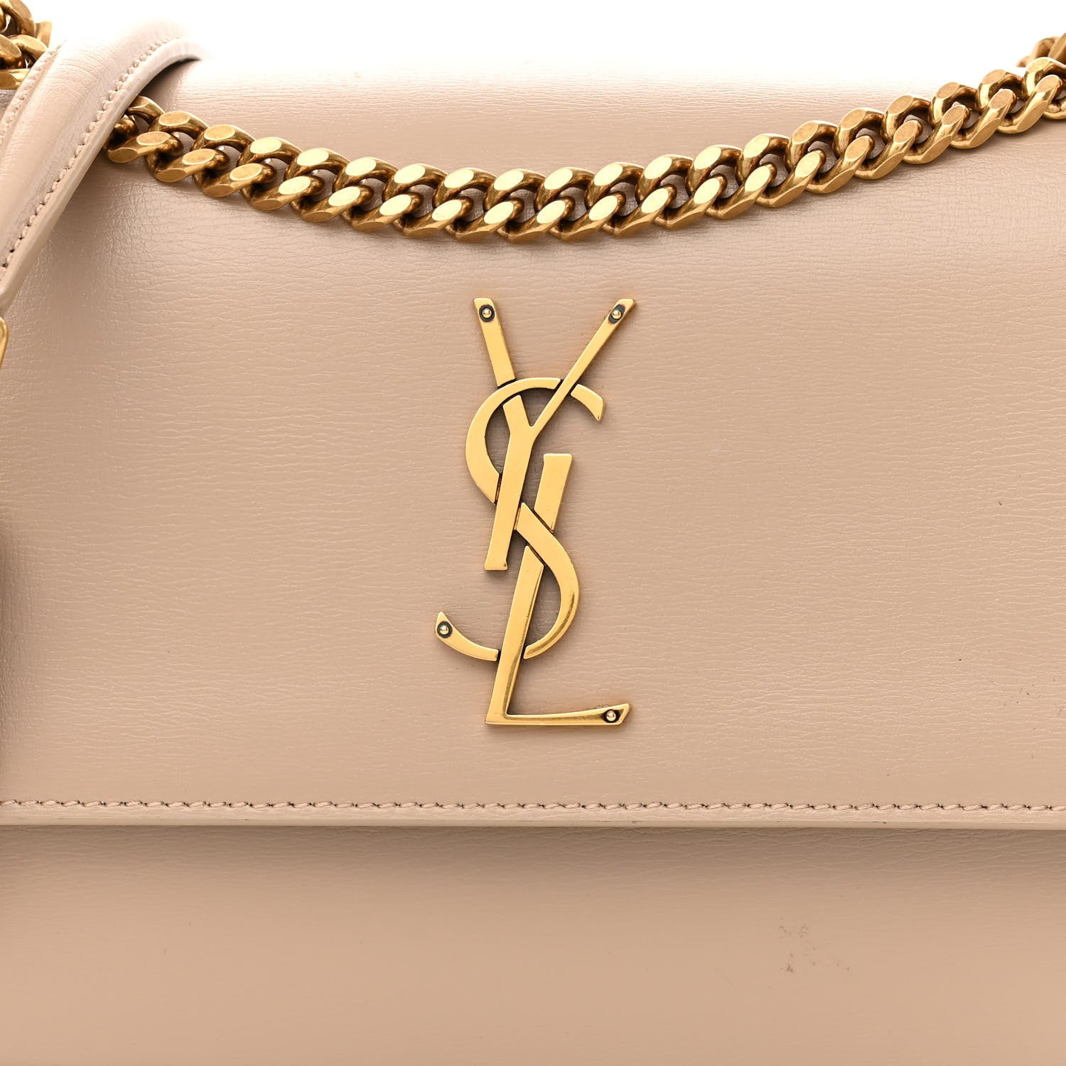 Saint Laurent Calfskin Medium Monogram Sunset Dark Beige 8 of 12