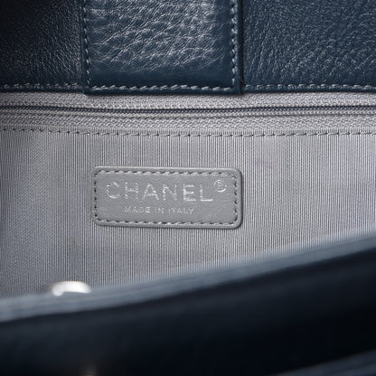 Chanel Deerskin Cerf Executive Shopper Tote Dark Blue 6 of 10