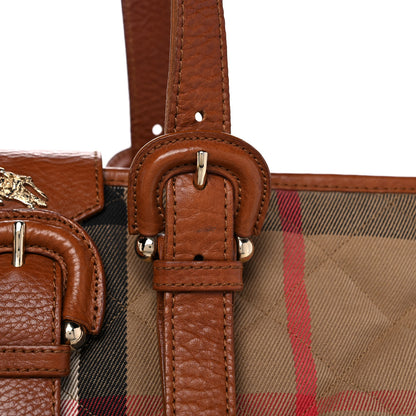 Burberry Canvas Quilted Nova Check Tote Brown 13 of 16